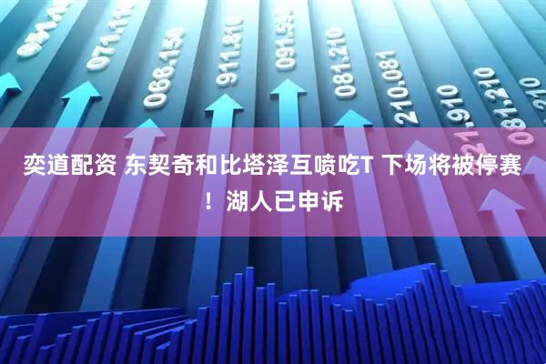 奕道配资 东契奇和比塔泽互喷吃T 下场将被停赛！湖人已申诉